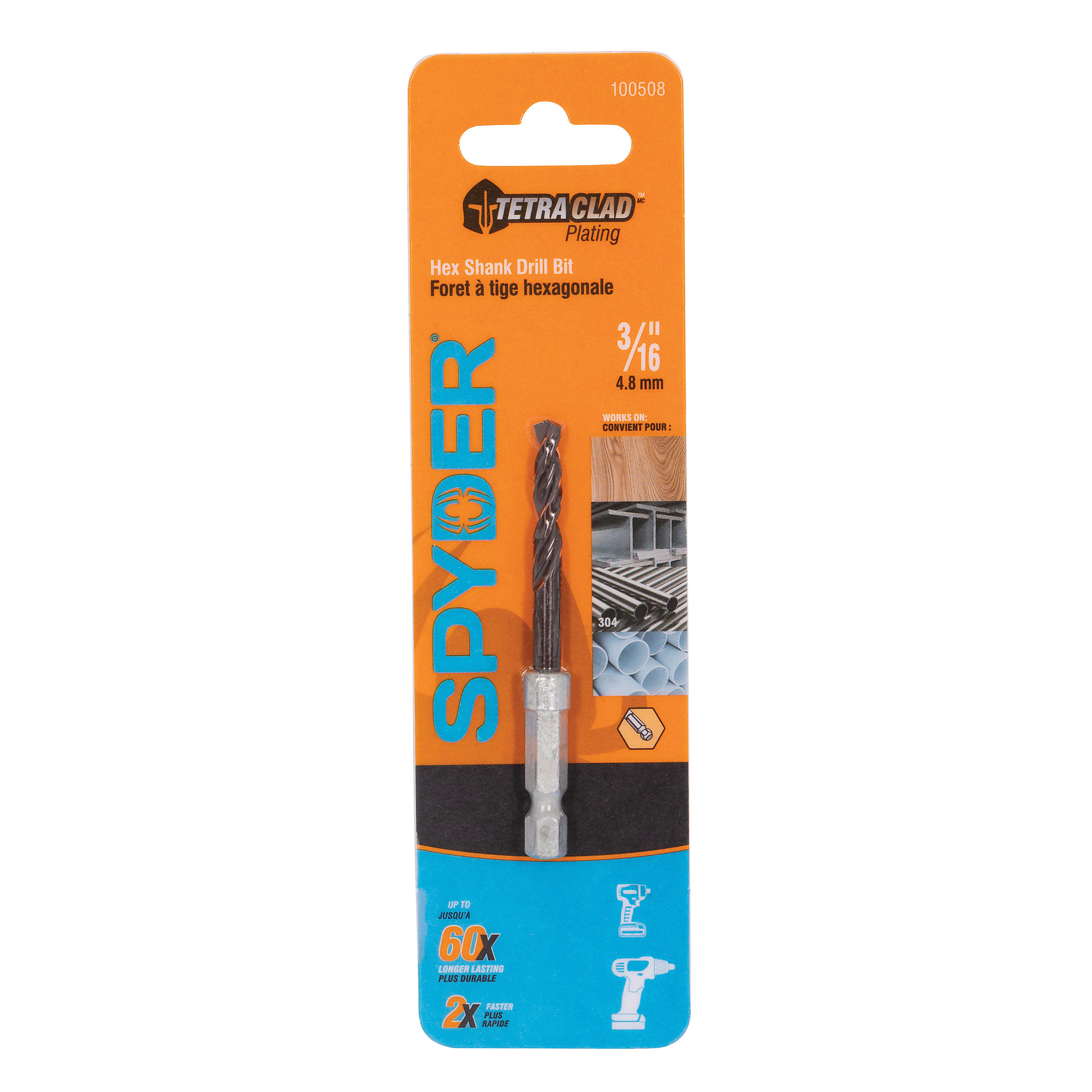 Spyder 3/16-Inch Hex Shank Drill Bit 100508